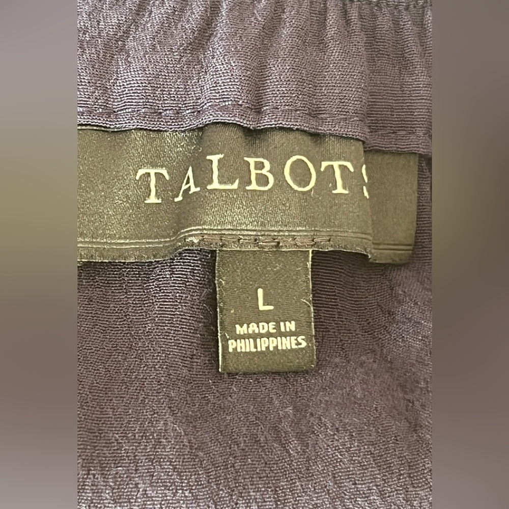 Women's talbots navy blue pull on tier ruffle button front skirt L - Picture 3 of 4